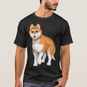青赤と白い目を持つシベリアのハスキー犬 Tシャツ (正面)