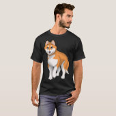 青赤と白い目を持つシベリアのハスキー犬 Tシャツ (正面フル)