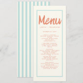 青赤の手書きタイポグラフィ レトロなウェディングメニュー 招待状 (正面/裏面)