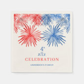 青赤の花火 スタンダードカクテルナプキン (正面)