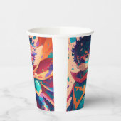 青赤アニメスーパーヒーロー男の子の誕生日パーティー 紙コップ (左)