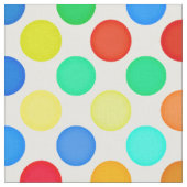 青赤イエローグリーン水玉模様パターン ファブリック (クローズアップ)