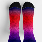 青赤グラデーション ソックス (上部)