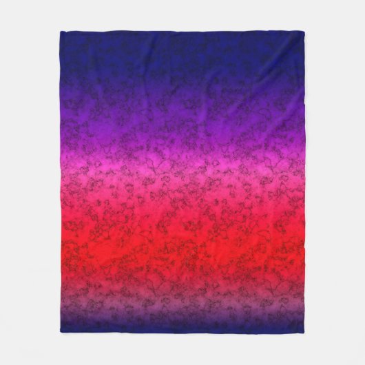 青赤グラデーション フリースブランケット (正面)