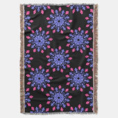 青赤ネオン花 スローブランケット (正面縦)