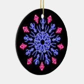 青赤ネオン花 セラミックオーナメント (右)