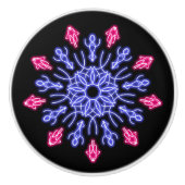 青赤ネオン花 セラミックノブ (正面)