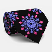 青赤ネオン花 ネクタイ (ロール)