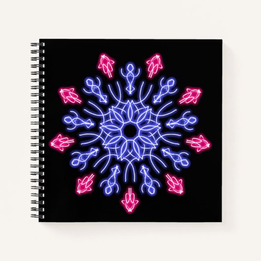 青赤ネオン花 ノートブック (正面)