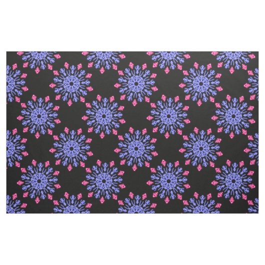 青赤ネオン花 ファブリック (ファットクウォーター)