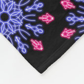 青赤ネオン花 フリースブランケット (角)