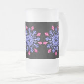 青赤ネオン花 フロストグラスビールジョッキ (正面右)