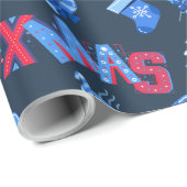 青赤フェスティバルクリスマスレタリング包装紙 ラッピングペーパー (ロールコーナー)