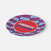 青赤卒業パーソナライズされた ペーパープレート (アングル)