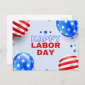 青赤幸図解入りの、写真付きの労日 ポストカード (正面/裏面)