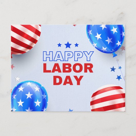 青赤幸図解入りの、写真付きの労日 ポストカード (正面)