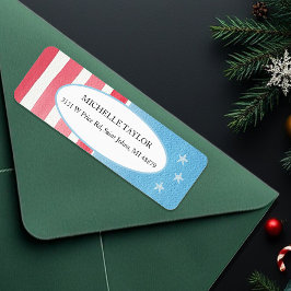 青赤愛国心素朴旗 ラベル