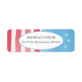 青赤愛国心素朴旗 ラベル (正面)