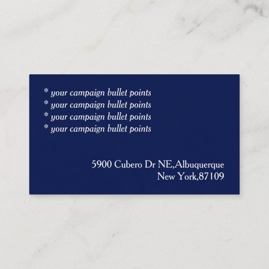 青赤政治運動 名刺 (裏面)