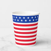 青赤白のストライプに星 紙コップ (裏面)