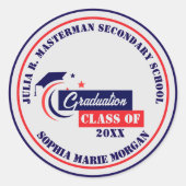 青赤白卒業 ラウンドシール (正面)