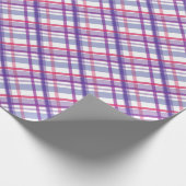 青赤紫の驚くべきチェック柄 ラッピングペーパー (角)