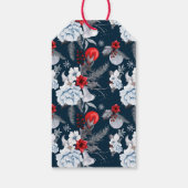 青赤銀葉のクリスマスギフトタグ ギフトタグ (裏面)