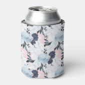 青赤面フローラ水色絵を描 缶クーラー (缶正面)