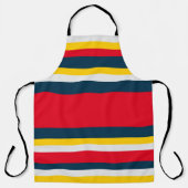 青赤黄ストライプ色 エプロン (正面)