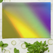 青赤黄緑色抽象芸術模様orangpurple キッチンタオル (折り畳み)