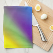 青赤黄緑色抽象芸術模様orangpurple キッチンタオル (四つ折り)