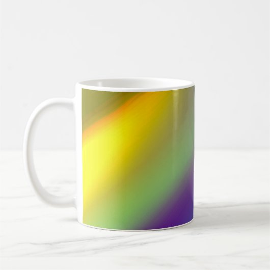 青赤黄緑色抽象芸術模様orangpurple コーヒーマグカップ (左)