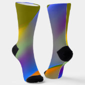 青赤黄緑色抽象芸術模様orangpurple ソックス (傾斜あり)