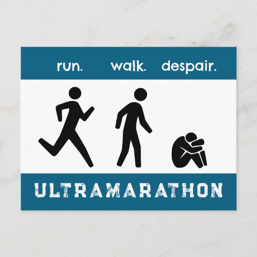 青走。歩け。絶望。ピクトグラムシルエット ポストカード (正面)