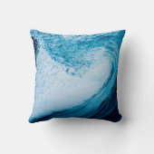 青転が色の色合いの海波 クッション (裏面)