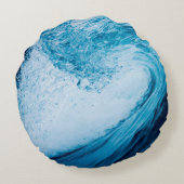 青転が色の色合いの海波 ラウンドクッション (裏面)