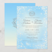 青輝く空結婚の 招待状 (正面/裏面)