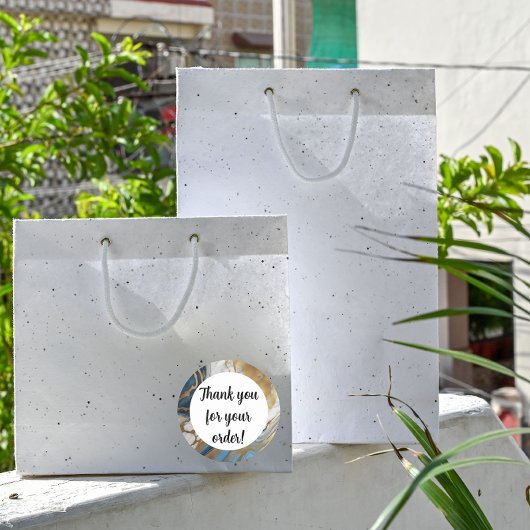 青金ゴールドと白の大理石ありがとう ラウンドシール