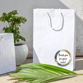 青金ゴールドと白の大理石ありがとう ラウンドシール