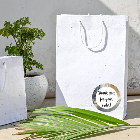 青金ゴールドと白の大理石ありがとう ラウンドシール