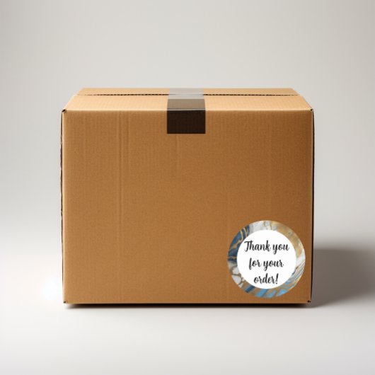 青金ゴールドと白の大理石ありがとう ラウンドシール