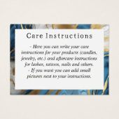 青金ゴールドと白気に大理石の指示カード (正面)