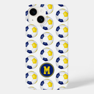 青金ゴールドのサッカーボールモノグラムの模様 Case-Mate iPhone 14ケース