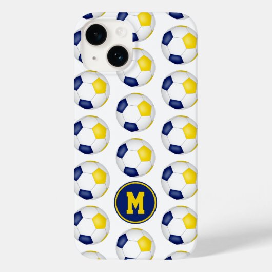 青金ゴールドのサッカーボールモノグラムの模様 Case-Mate iPhoneケース (裏面)