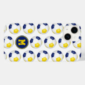 青金ゴールドのサッカーボールモノグラムの模様 Case-Mate iPhoneケース (裏面 (横))