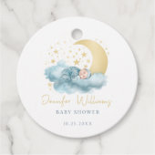 青金ゴールドの輝く赤ちゃん感謝していシャワーメッセージカード フェイバータグ (正面)