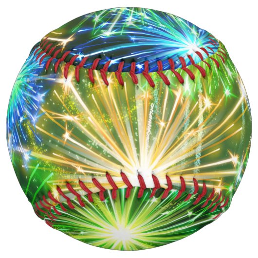 青金ゴールドの黄色い花火 ソフトボール (正面)