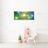 青金ゴールドの黄色い花火 横断幕 (インサイチュ)