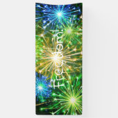 青金ゴールドの黄色い花火 横断幕 (縦)