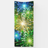 青金ゴールドの黄色い花火 横断幕 (縦)